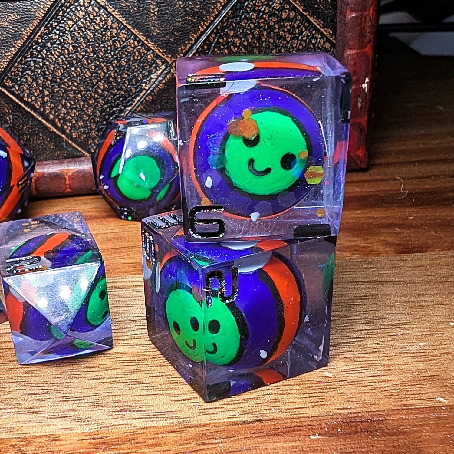 Neon BEE-tle Juice Dice (Set of 9) hover
