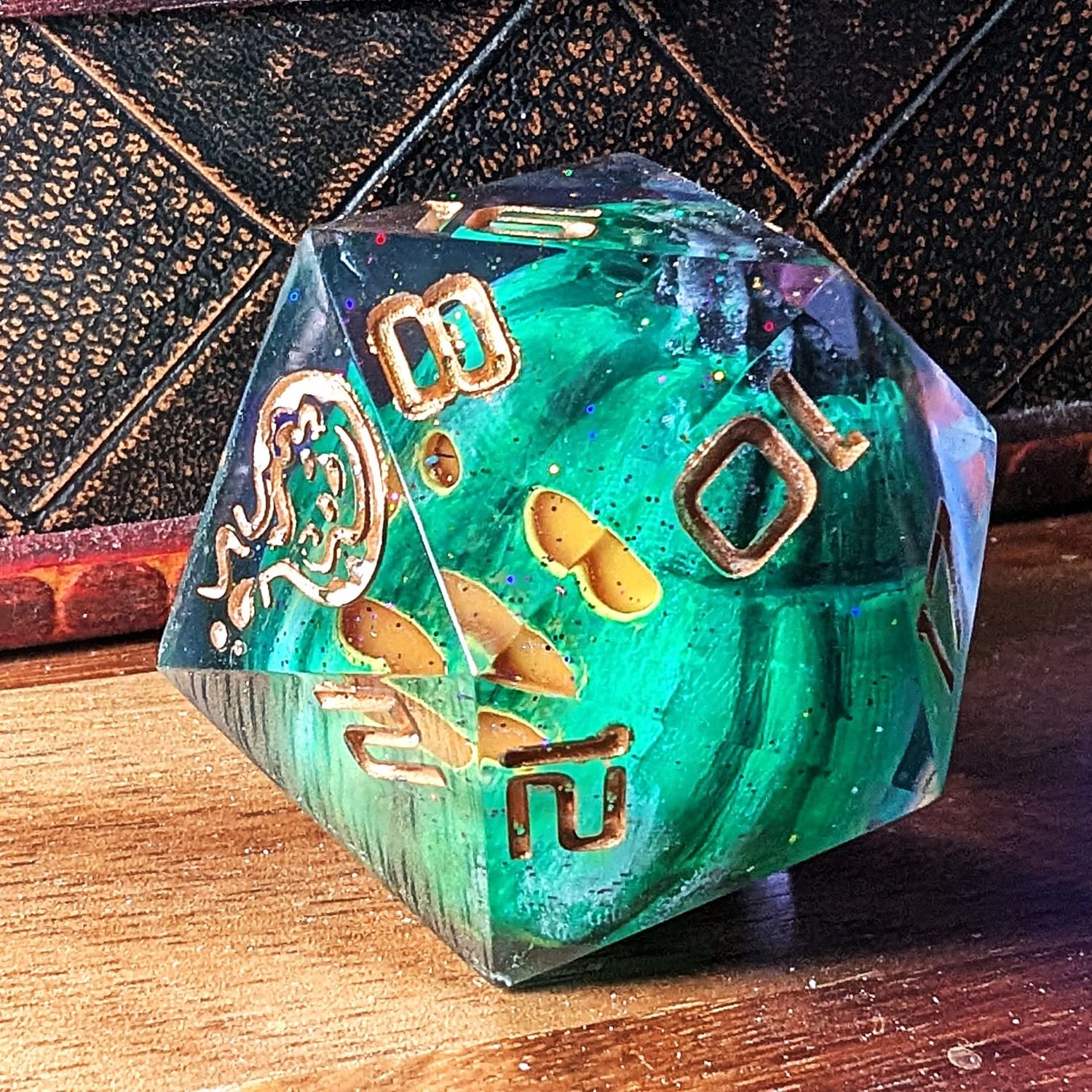 Green Jack O' Lantern Chonky D20 - Image 5