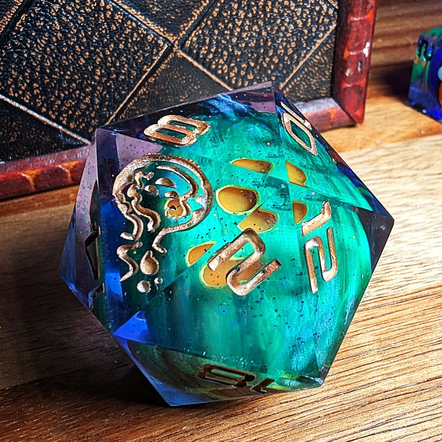 Green Jack O' Lantern Chonky D20 - Image 4