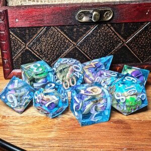 Neon Donut Party Dice (Set of 9)