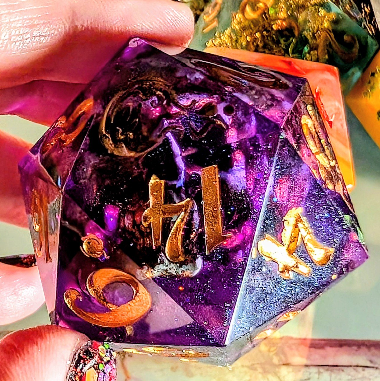 Patina-ed in Purple Skull Chonky D20